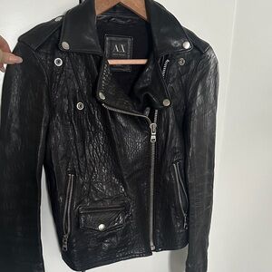 Armani Exchange Dark Leather Jacket